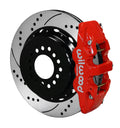Wilwood AERO4 Rear P-Brake Kit 14.00in Drill Red Ford 8.8 w/2.5in Offset-5 Lug