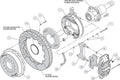 Wilwood AERO4 Rear P-Brake Kit 14.00in Drill Red Ford 8.8 w/2.5in Offset-5 Lug