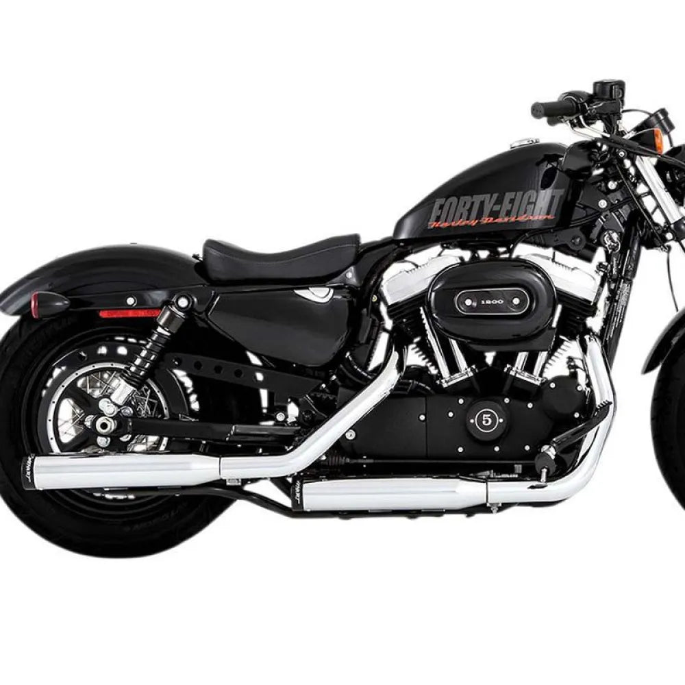 3" Muffler Slip-On Duals, Chrome with Black End Caps