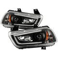 Projector Headlights with LED DRL Black Housing