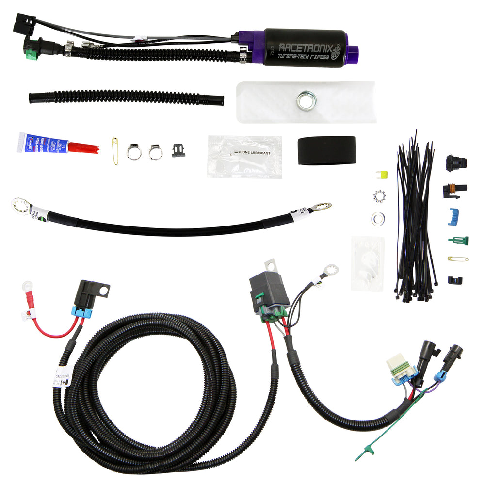 255 LPH Fuel Pump Kit w/ Wiring Harness and Fuel Sock
