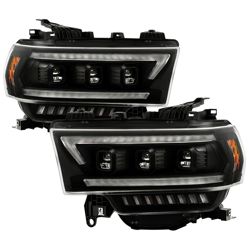 Black DRL Bar Projector LED Headlights