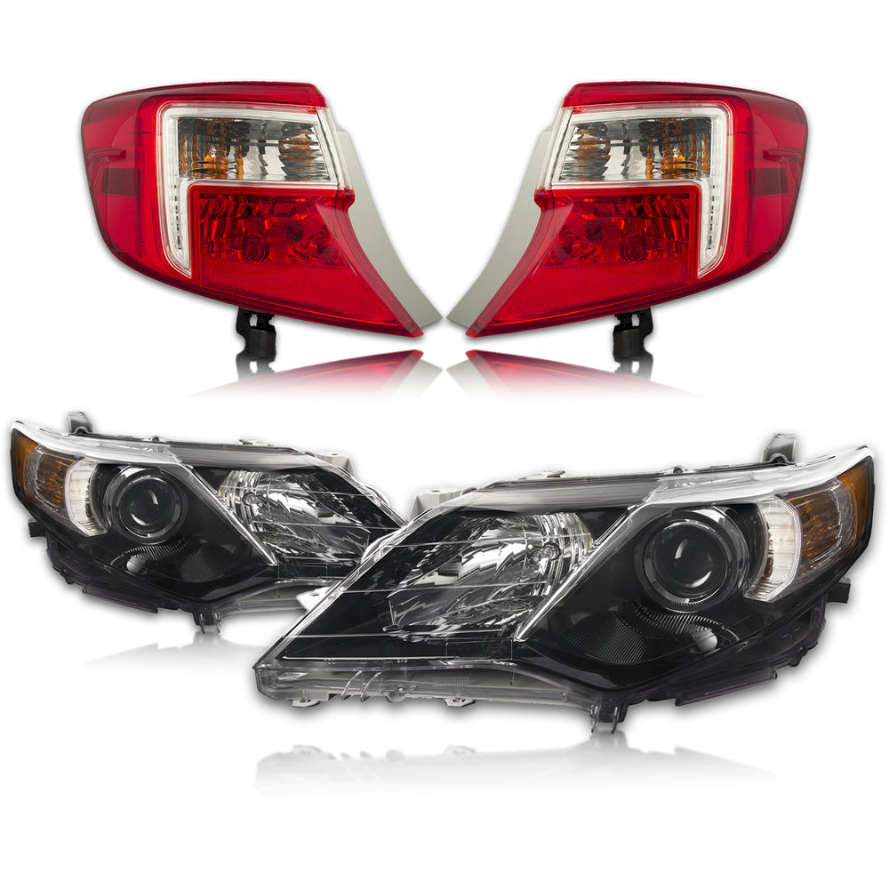 Projector Headlight Set, Black Housing