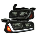 Matte Black Smoked LED Sequential Headlights