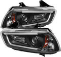 Projector Headlights with LED DRL Black Housing