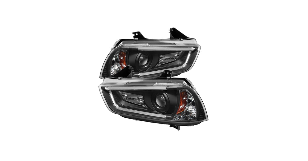 Projector Headlights with LED DRL Black Housing