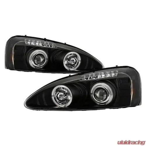 LED Projector Headlights w/ Halo Rings, Black
