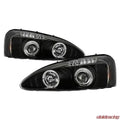 LED Projector Headlights w/ Halo Rings, Black