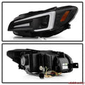 Projector Headlights Black Halogen