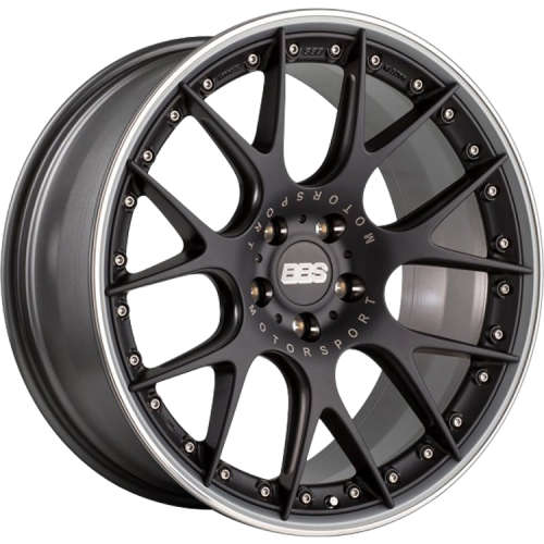 BBS CH-RII 21x9.5 5x112 ET33 Satin Black Center Platinum Lip SS Rim Prot Wheel PFS Req w/MS Etching