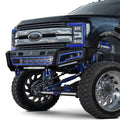 Road Armor 17-22 Ford F-250 iD FR Bumper Full Kit/Standard End Pod/X2 Cube/Acc Light/Ring-Raw Steel