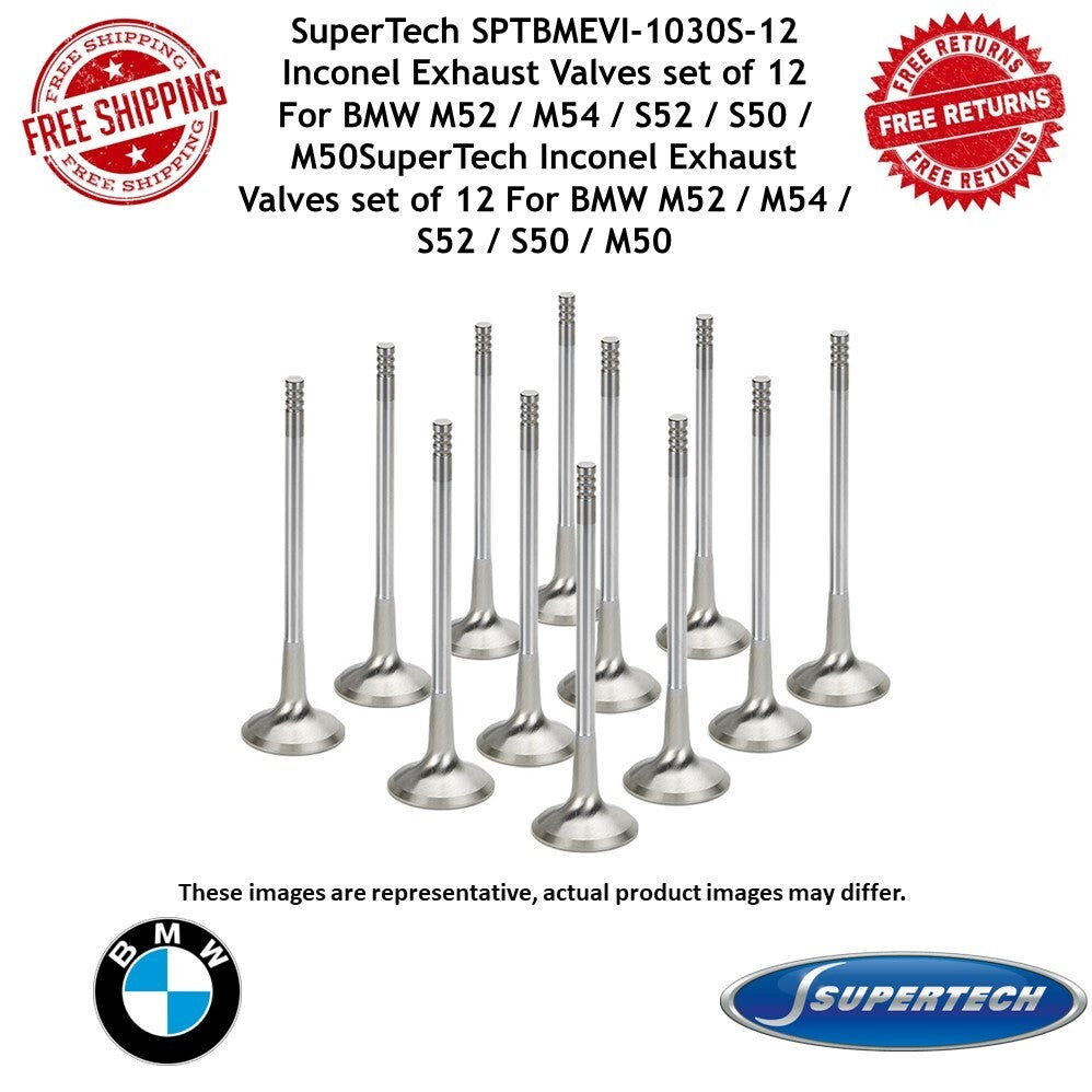 Supertech BMW M50/M52/S50/S52 Inconel Exhaust Valve - Set of 12