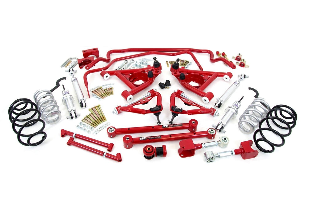 UMI Performance 78-88 GM G-Body Handling Kit Stage 4 450lb Springs 2in Drop - Red