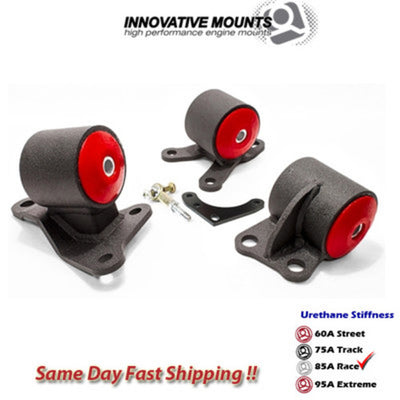 Innovative 94-01 Integra B-Series Black Steel Mounts 85A Bushings (Cable Conversion 2 Bolt)