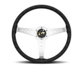 Momo California Steering Wheel 360 mm - Black Leather/White Stitch/Polished Spokes