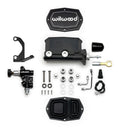 Wilwood Compact Tandem M/C - 7/8in Bore w/RH Bracket and Valve (Mustang Pushrod) - Black