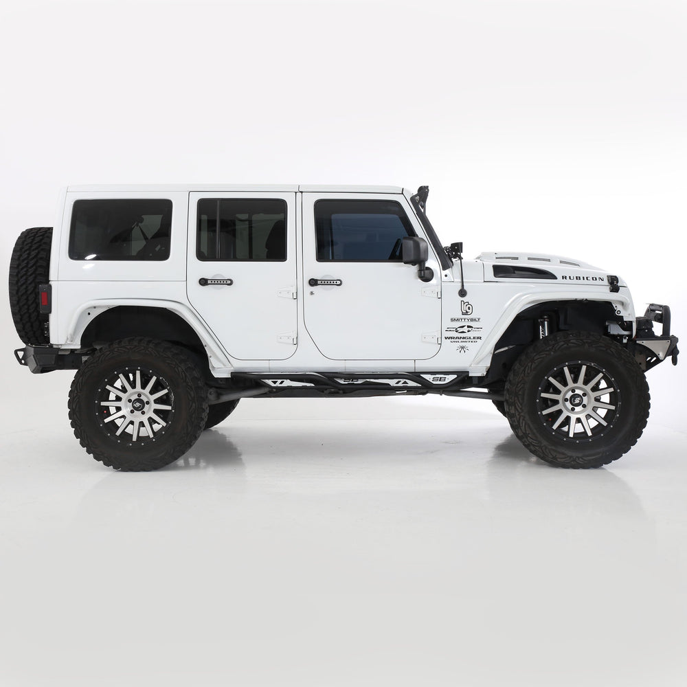 Apollo Sliders 2007-2018 Jeep Wrangler JK 4 Door Gloss Black Smittybilt