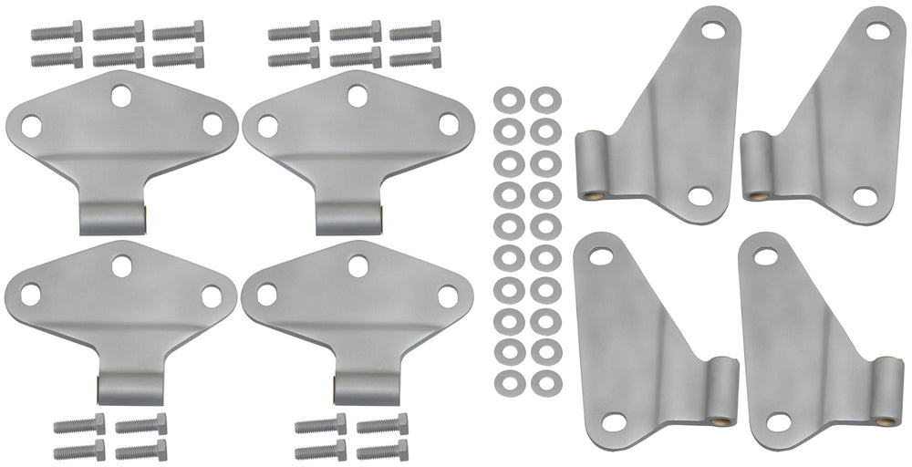 Kentrol 07-18 Jeep Wrangler JK Body Door Hinge Set 8 Pieces 4 Door Bare Grey
