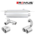 Remus 2012 BMW 3 Series F30/F31 2.0L (B48B20) Axle Back Exhaust w/Chrome Tail Pipe Set