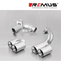 Remus 2012 BMW 3 Series F30/F31 2.0L (B48B20) Axle Back Exhaust w/Chrome Tail Pipe Set