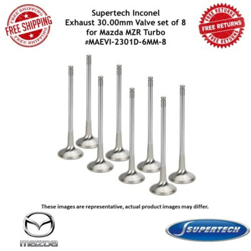 Supertech Mazda MZR / Ford Duratec 2.0L/2.3L Inconel Exhaust Valve - Set of 8