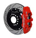 Wilwood AERO4 Rear Kit 14.00 Drilled Red 2005-2014 Mustang w/ BMR Suspn. w/Lines