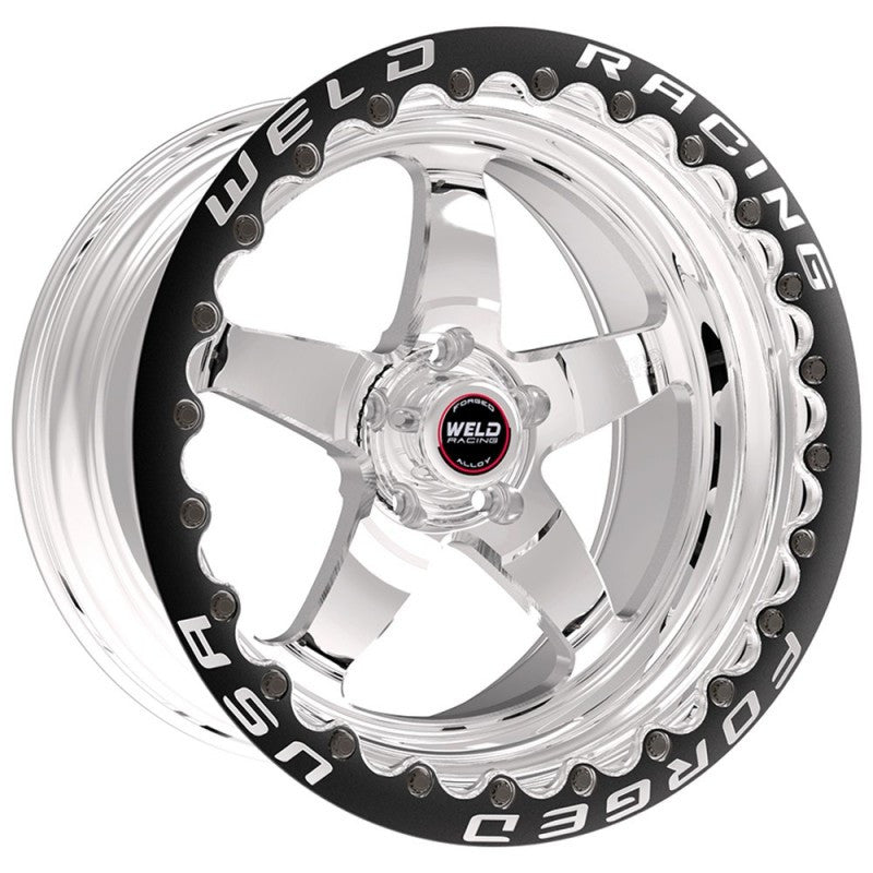 Weld S71 17x11 / 5x115mm BP / 5.8in. BS Polished Wheel (Medium Pad) - Black Single Beadlock MT
