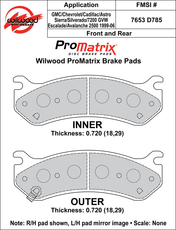 Wilwood Pad Set Promatrix D785