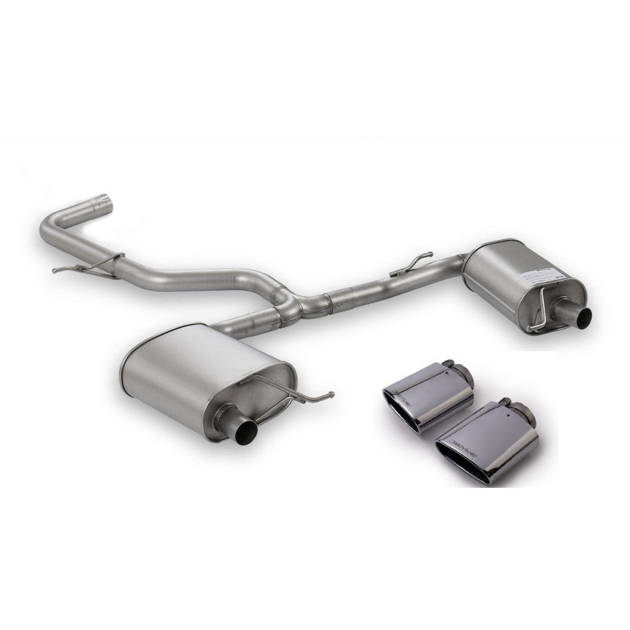 Remus 2014 Seat Leon Cupra 142x72mm Angled/Angled Chromed Tail Pipe Set