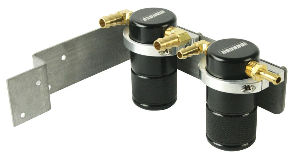 Moroso 08-14 Subaru STi (w/Front Mount Intercooler) Air/Oil Separator Catch Can - Billet Aluminum