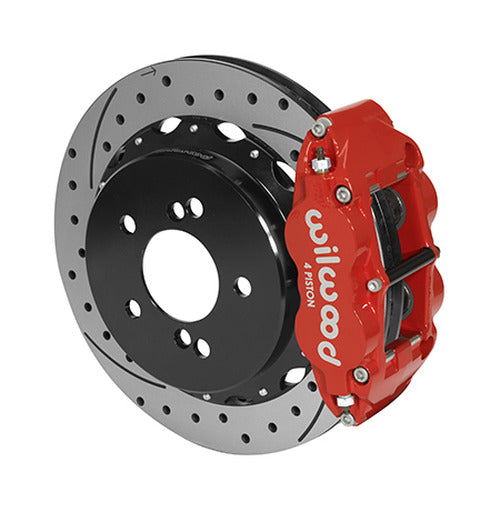 Wilwood Narrow Superlite 4R Rear Kit 12.88in Drilled/Slotted Black 00-06 BMW M3 E46