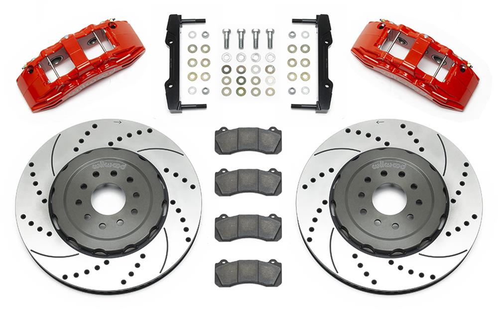 Wilwood SX6R Front Brake Kit 15in SRP Slotted/Drilled Red 05-13 Chevy Corvette