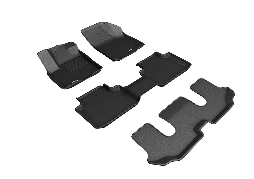 3D MAXpider 2018-2019 Volkswagen Atlas Kagu 1st & 2nd & 3rd Row Floormats - Black