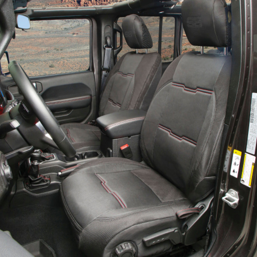 Gen2 Neoprene Front and Rear Seat Cover Kit Black/Black 2020-2023 Jeep Gladiator Smittybilt