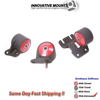 Innovative 90-93 Integra B-Series Black Steel Mounts 95A Bushings (Auto Trans Hydro)