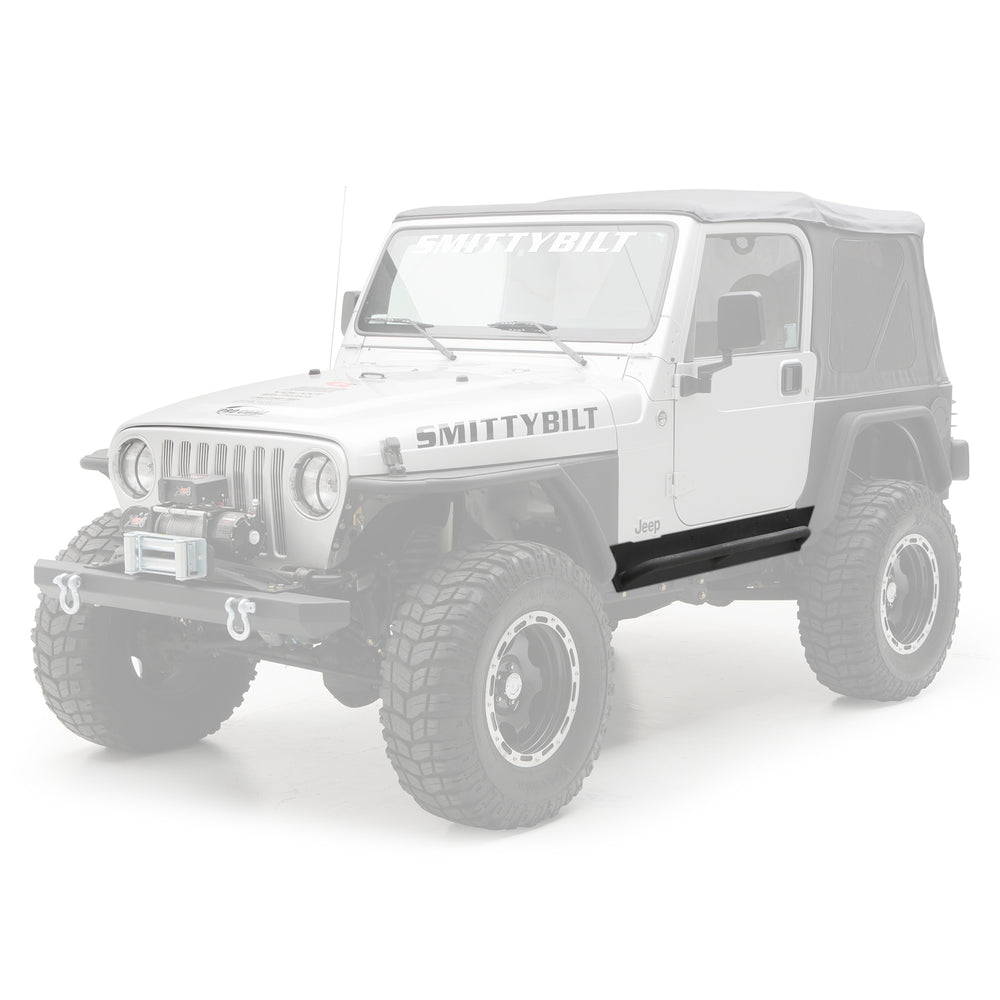 XRC Rock Sliders W/ Step Black Textured 97-06 Wrangler TJ/LJ 2 Door Smittybilt