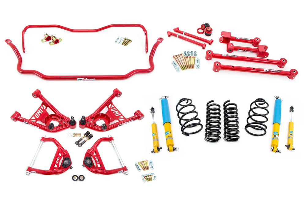 UMI Performance 65-66 GM A-Body Handling Kit 1in Lowering Stage 2 - Red
