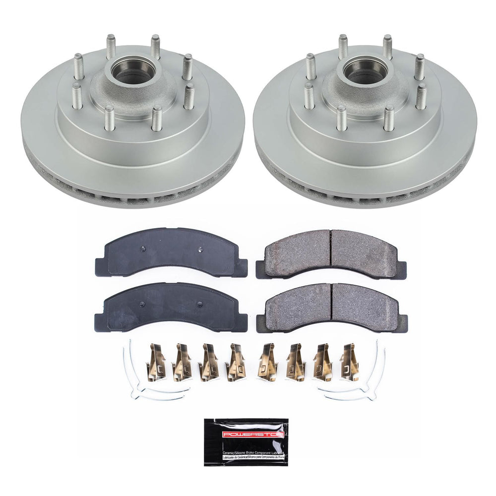 Power Stop 99-02 Ford F-350 Super Duty Front Z17 Coated Brake Kit