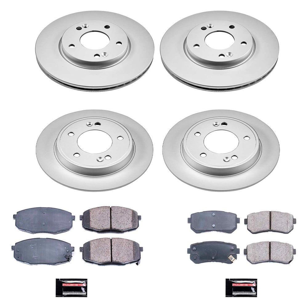 Power Stop 18-19 Hyundai Kona Front & Rear Z17 Evolution Geomet Coated Brake Kit