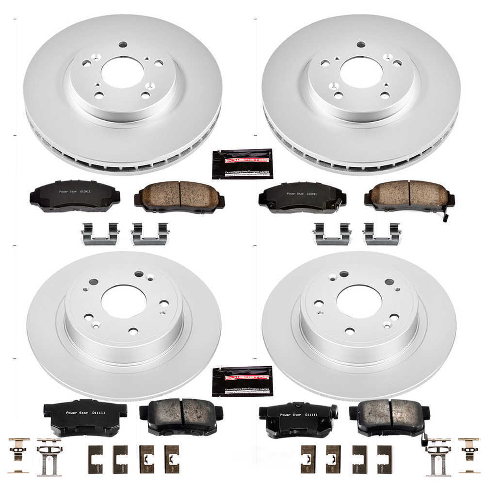 Power Stop 06-07 Honda Accord Front & Rear Z17 Evolution Geomet Coated Brake Kit