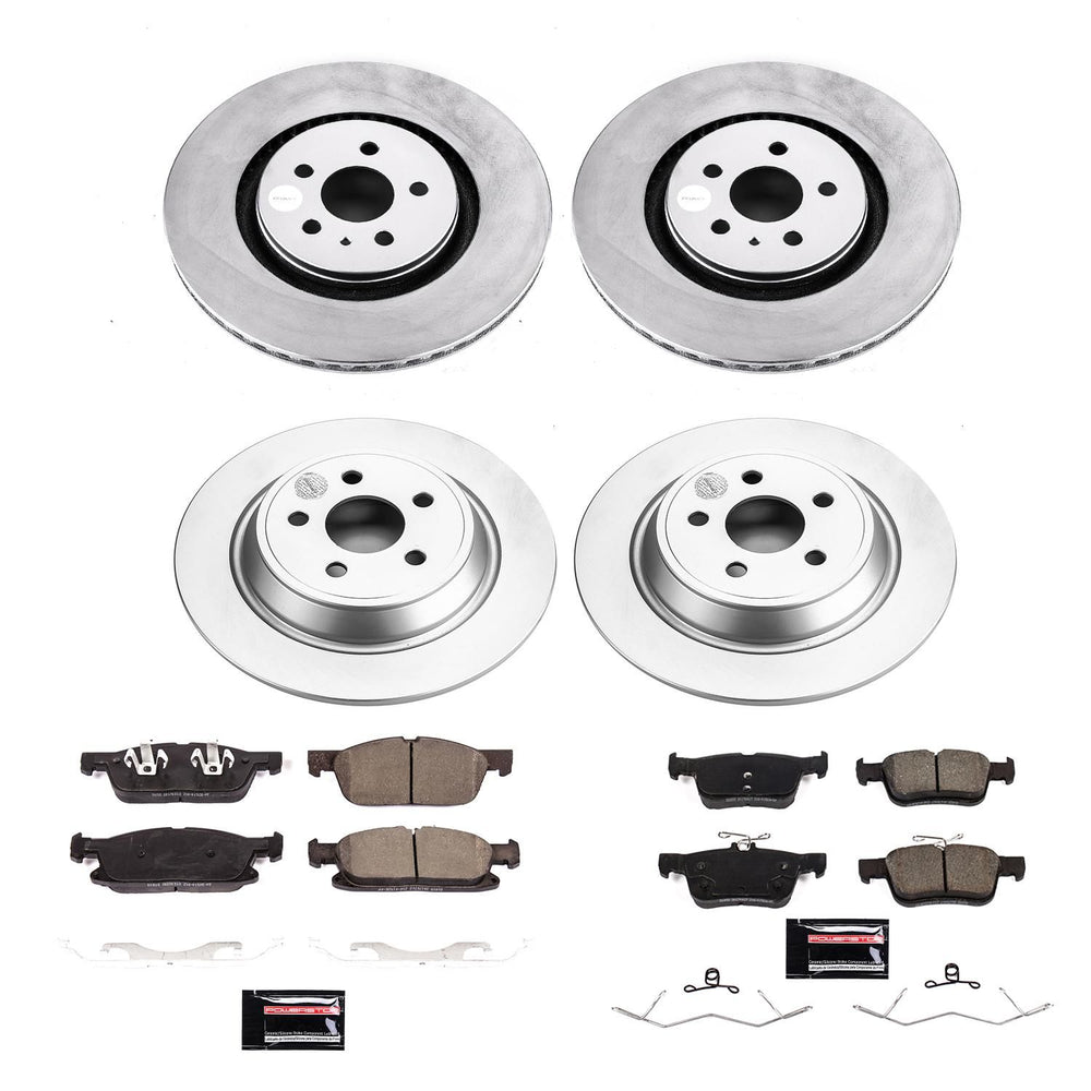 Power Stop 17-18 Lincoln Continental Front & Rear Z17 Evolution Geomet Coated Brake Kit