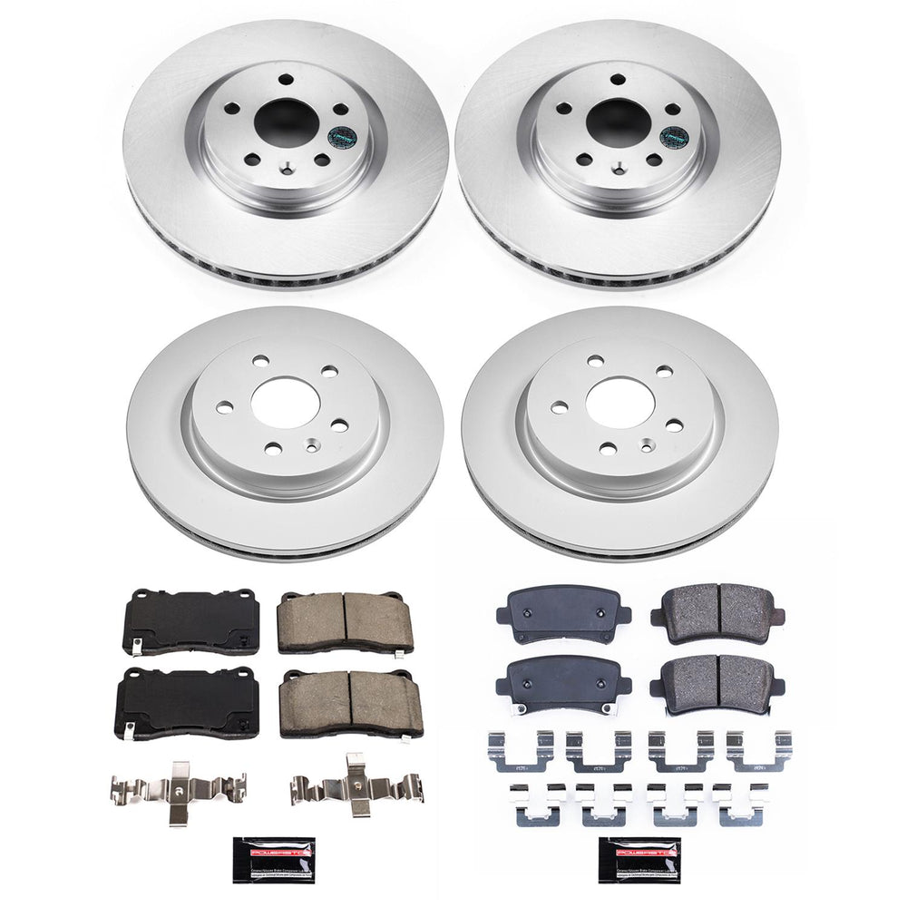 Power Stop 13-19 Cadillac XTS Front & Rear Z17 Coated Brake Kit