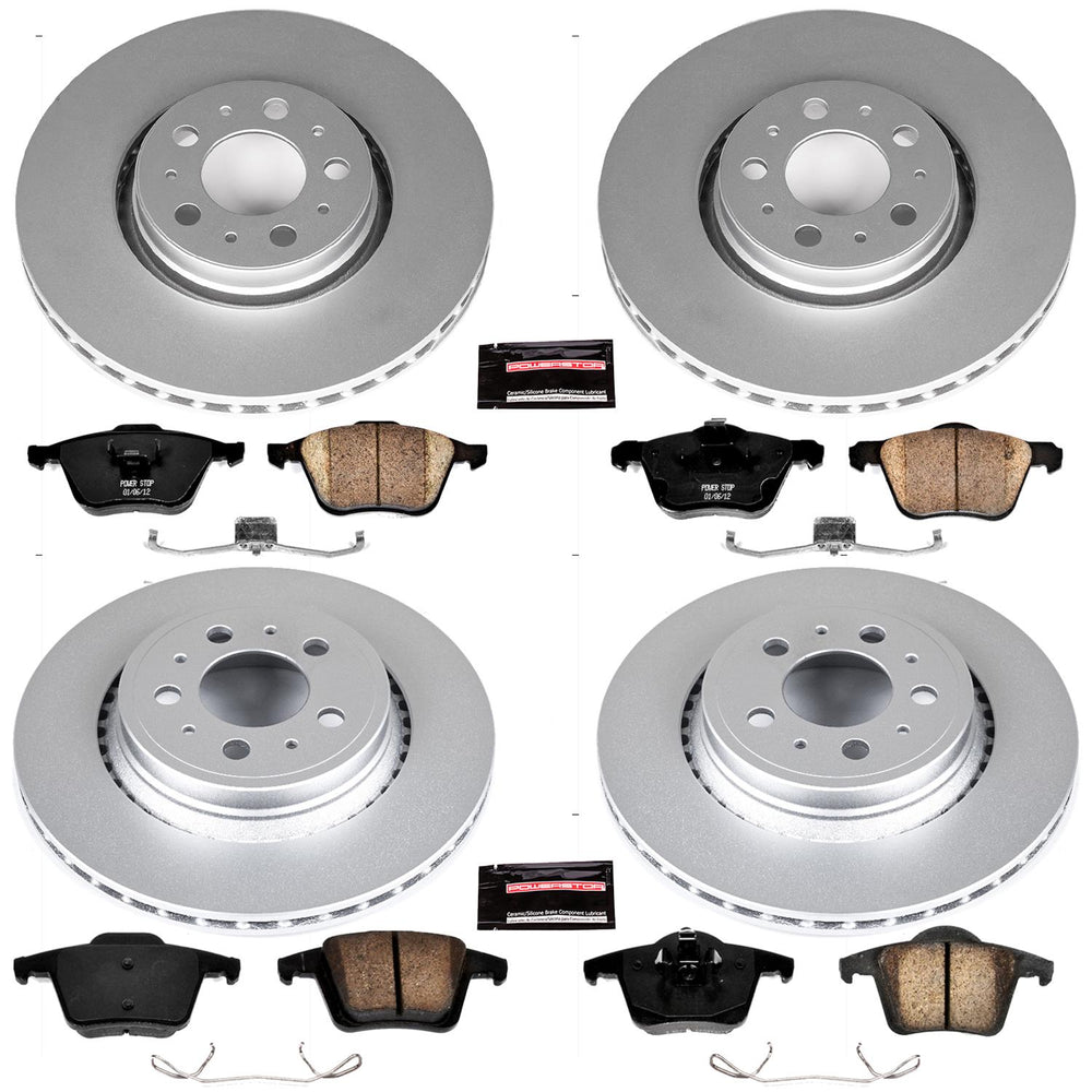 Power Stop 03-14 Volvo XC90 Front & Rear Z23 Evolution Sport Coated Brake Kit