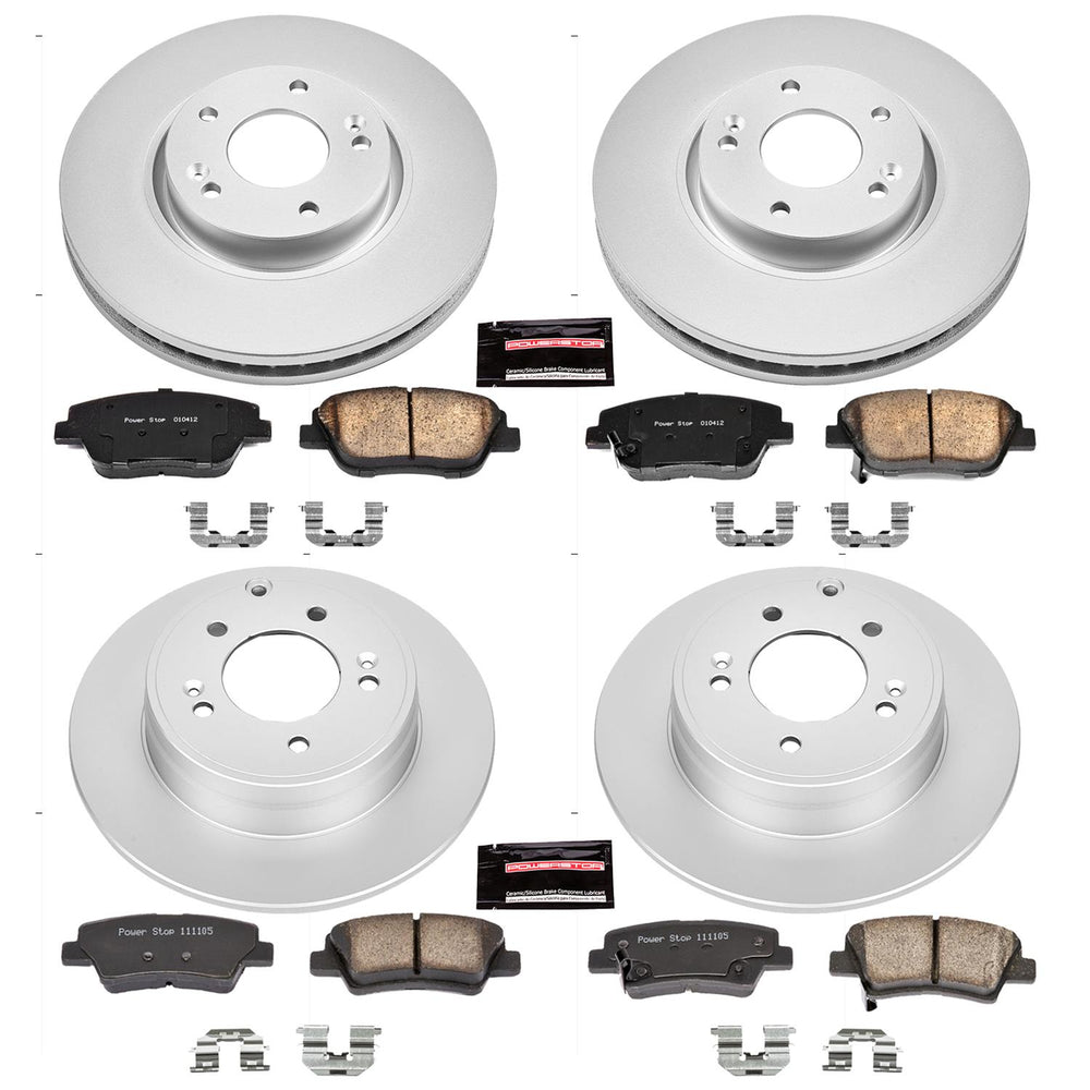 Power Stop 10-15 Hyundai Sonata Front & Rear Z17 Evolution Geomet Coated Brake Kit