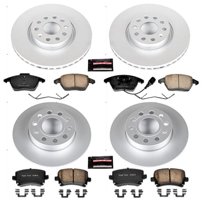Power Stop 2008 Audi A3 Front & Rear Z23 Evolution Sport Coated Brake Kit