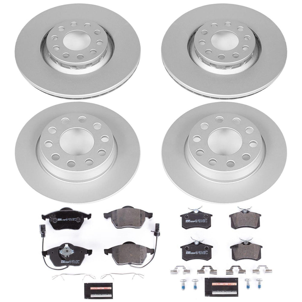 Power Stop 02-05 Audi A4 Front & Rear Euro-Stop Brake Kit