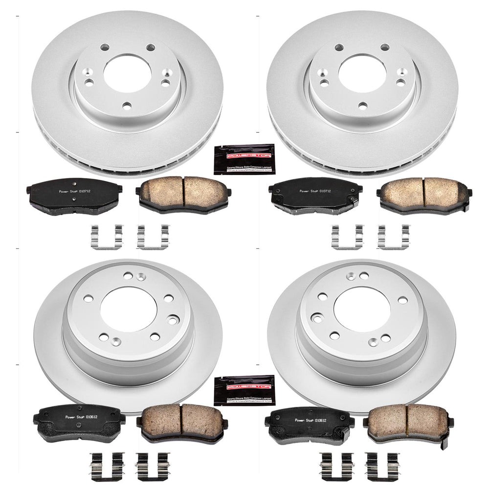 Power Stop 10-12 Hyundai Tucson Front & Rear Z17 Evolution Geomet Coated Brake Kit