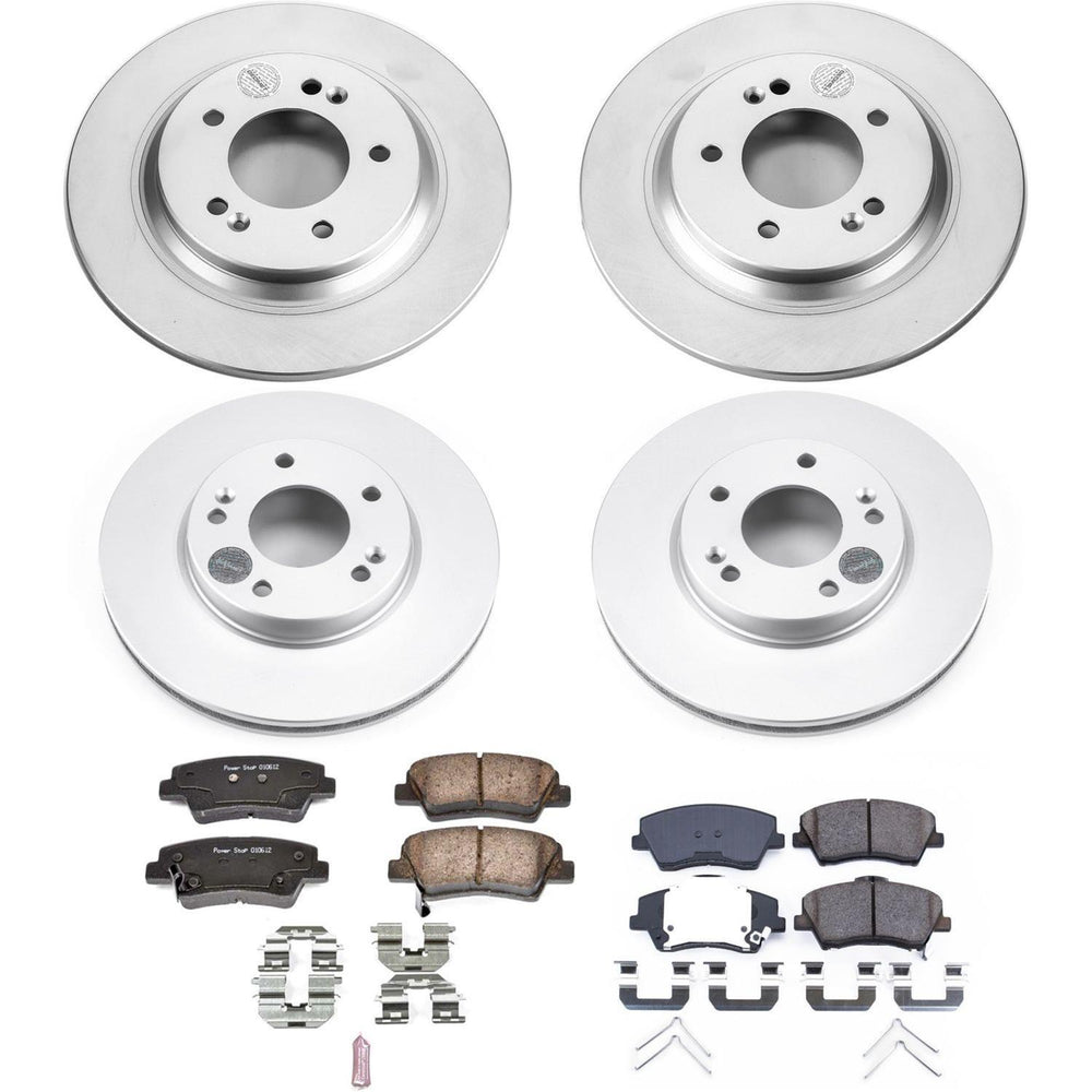 Power Stop 2017 Hyundai Ioniq Front & Rear Z17 Evolution Geomet Coated Brake Kit