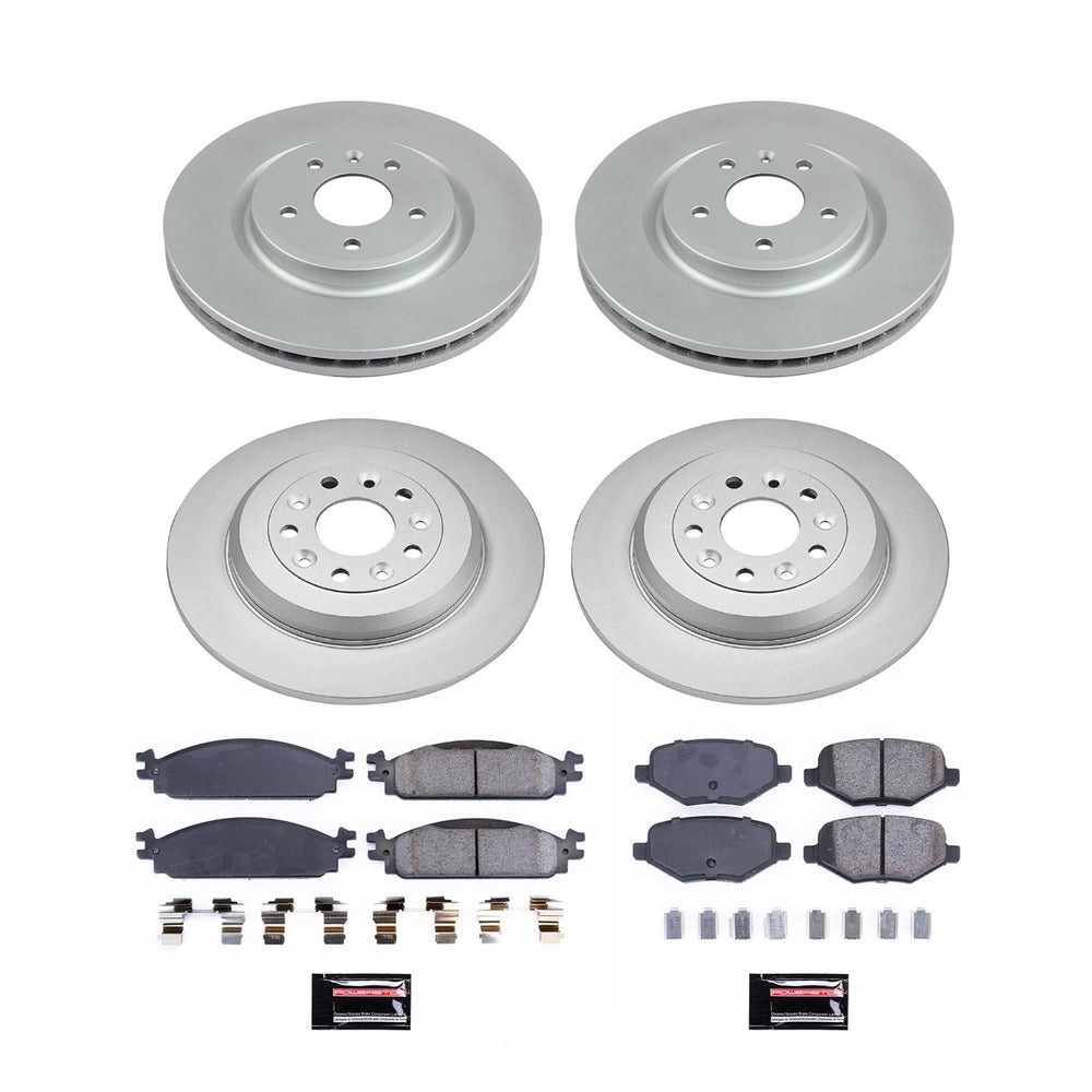 Power Stop 2010 Lincoln MKT Front & Rear Z17 Coated Brake Kit