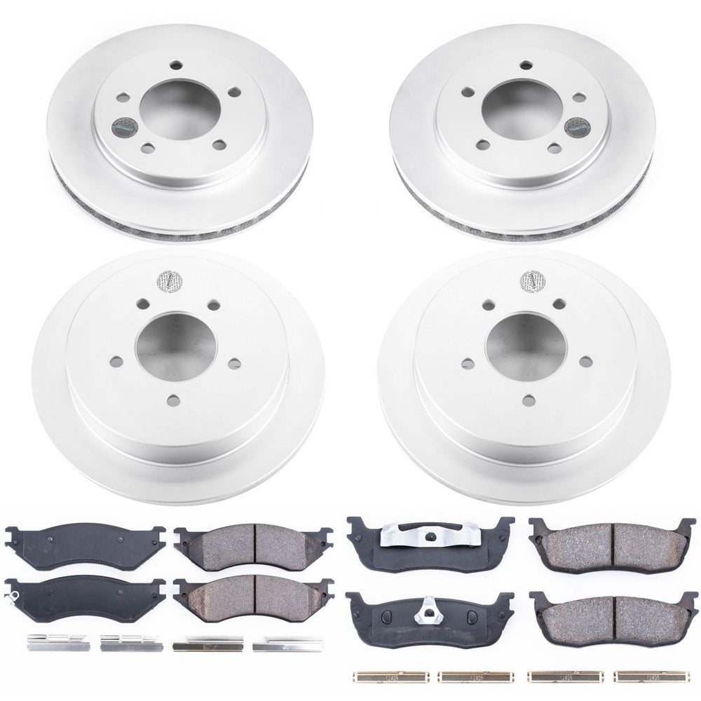 Power Stop 97-00 Ford Expedition Front & Rear Z17 Evolution Geomet Coated Brake Kit